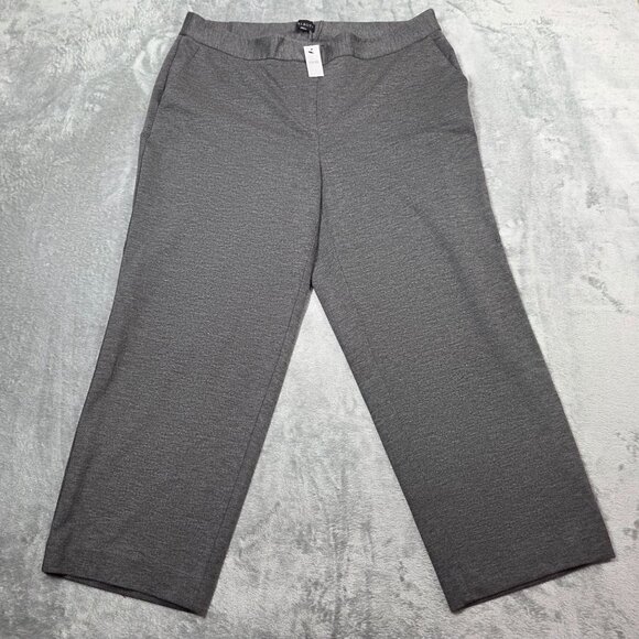 Talbots Pants Womens 1X Gray Ankle Cropped Career Stretch Trousers NEW - Picture 1 of 8